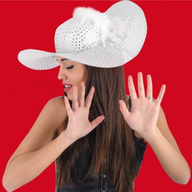 Cappello Bianco Paillettes |Carnival Toys