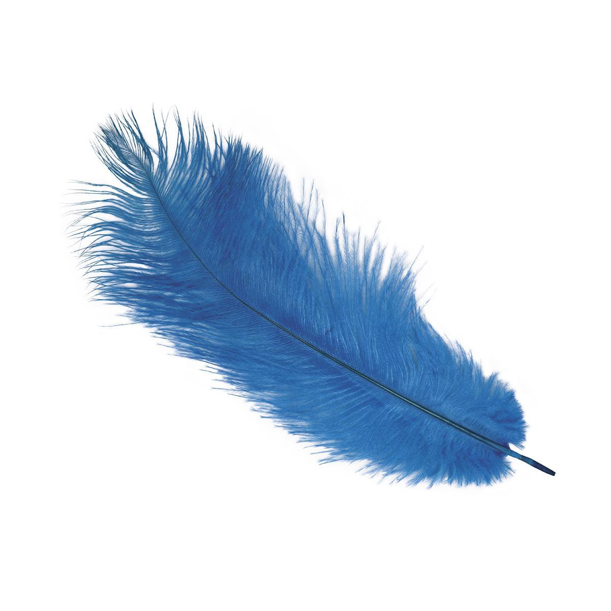 Piuma Struzzo 40 cm blu per Carnevale