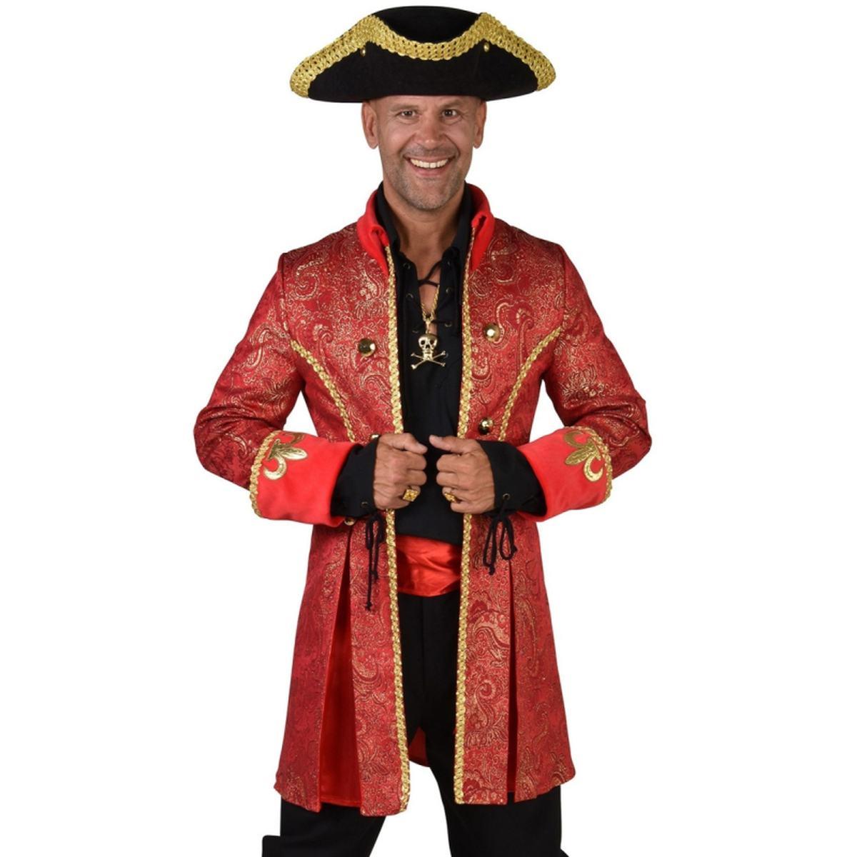 Giacca pirata lusso broccata rossa