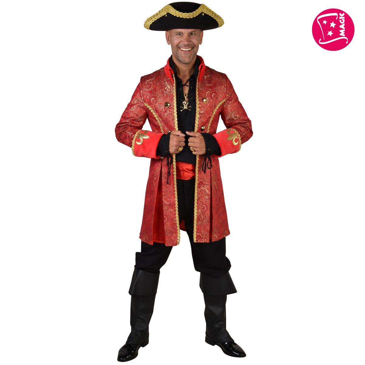 Giacca pirata lusso broccata rossa