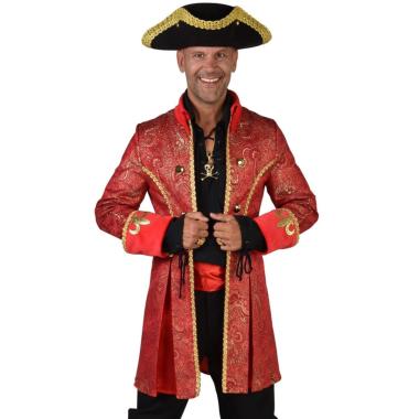 Giacca pirata lusso broccata rossa