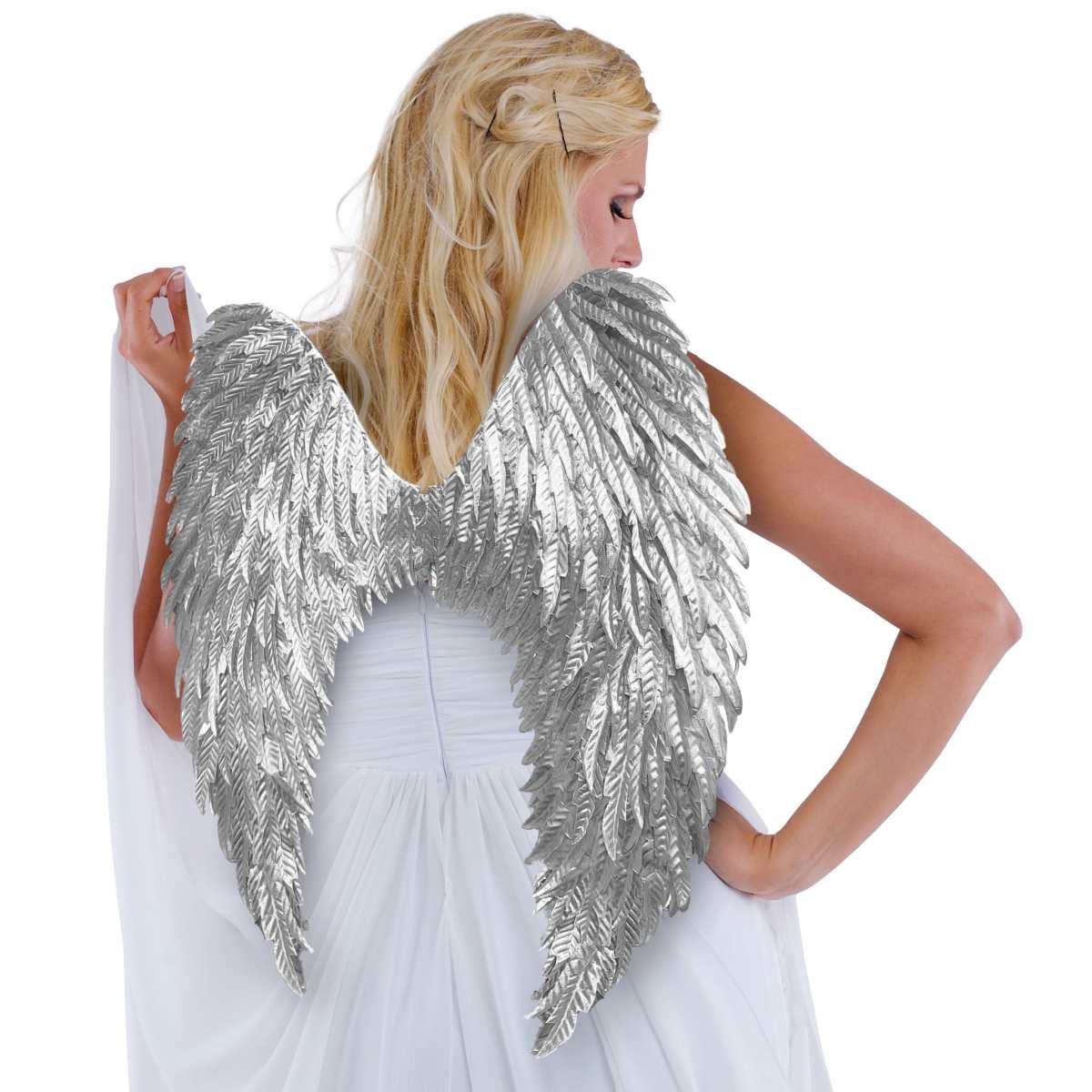 Ali pvc effetto piume argento
