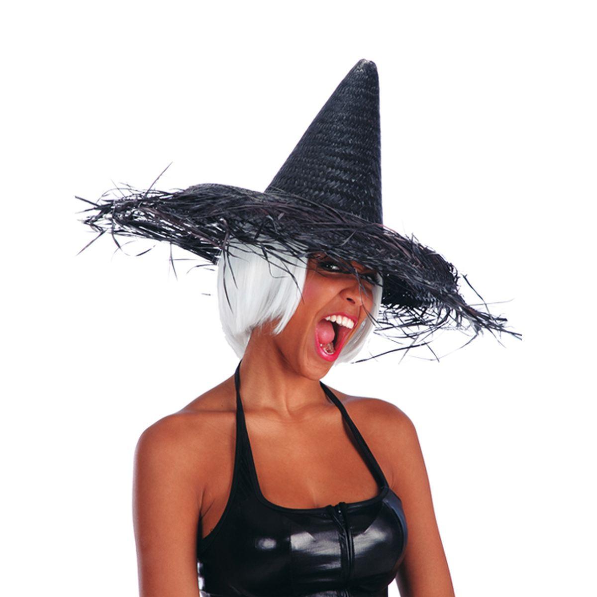 Cappello Strega Paglia Nero |Carnival Toys
