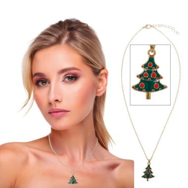 Collana natale albero metallo