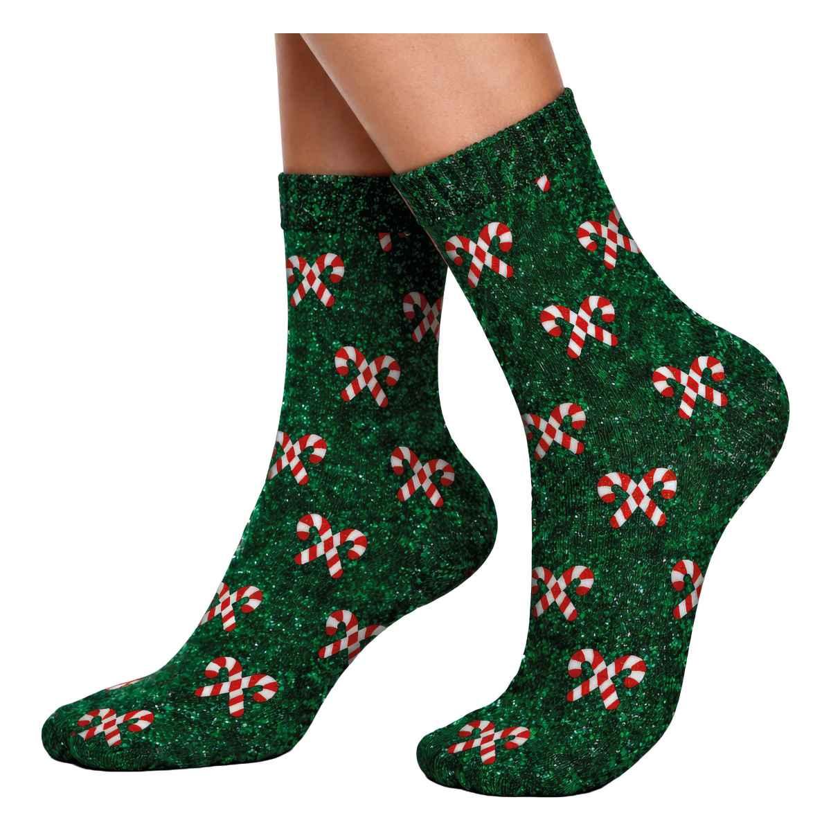 Calzini natale glitter verdi candy
