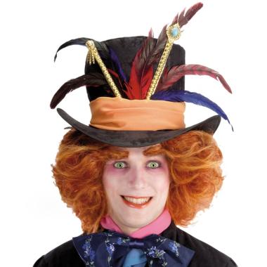 Cappello Cilindro Cappellaio Matto con Piume |Carnival Toys