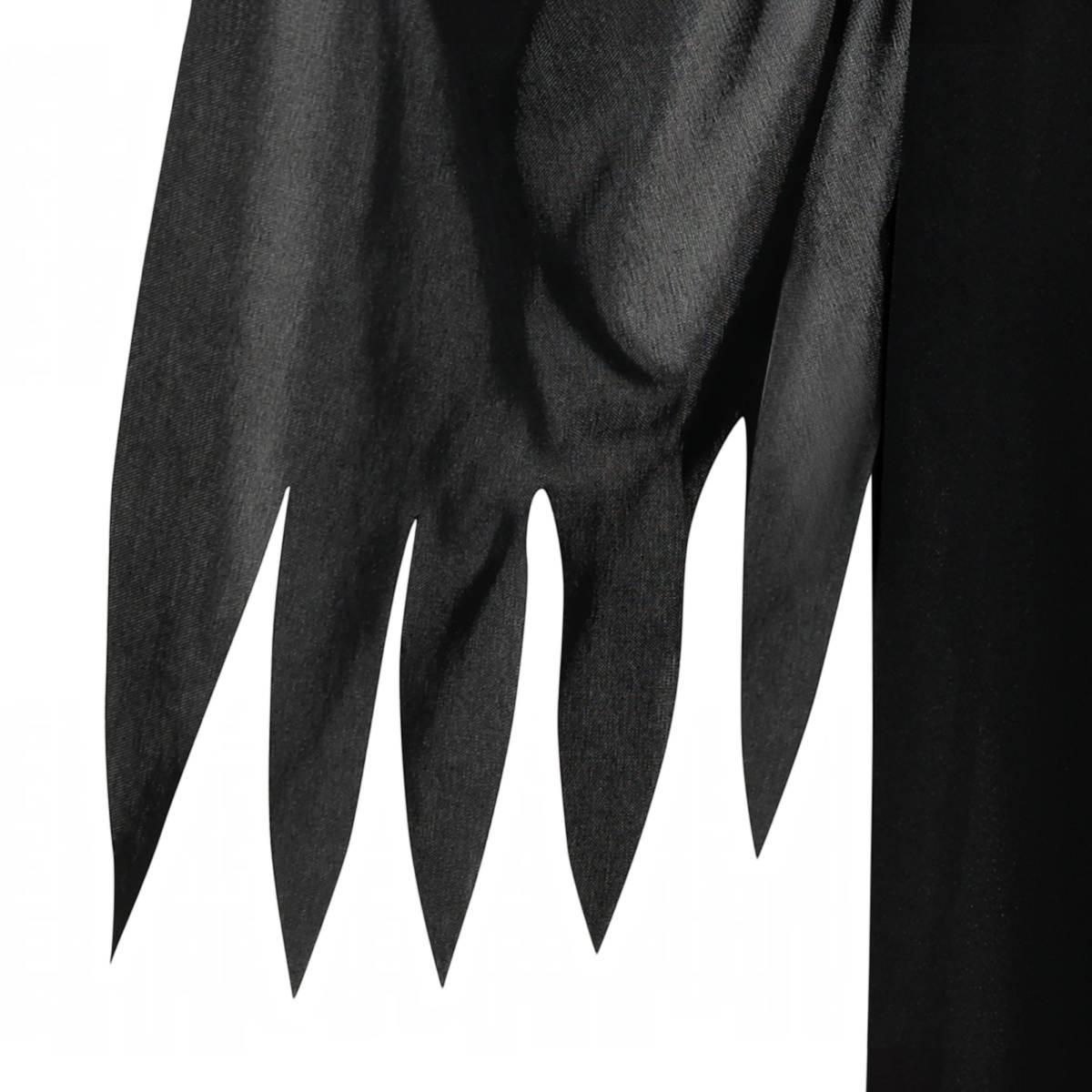 Costume fantasma nero tunica cappuccio maschera