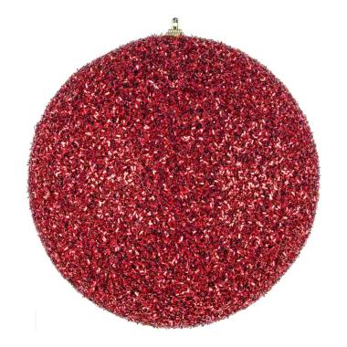 Pallina di Natale rosso glitter 20 cm |_567