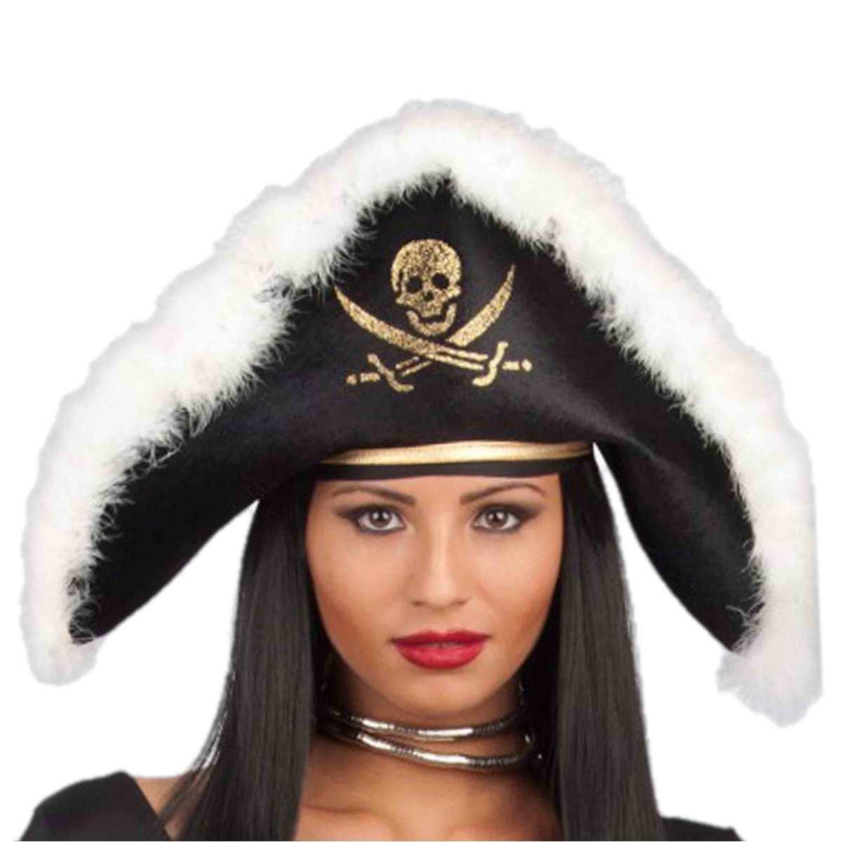 Cappello Tricorno Pirata Nero |Orlob