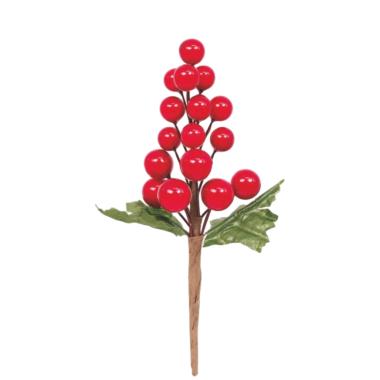 Fiore natalizio pick bacche 15 cm
