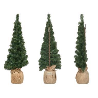 Albero di Natale verde a parete base juta 120 cm