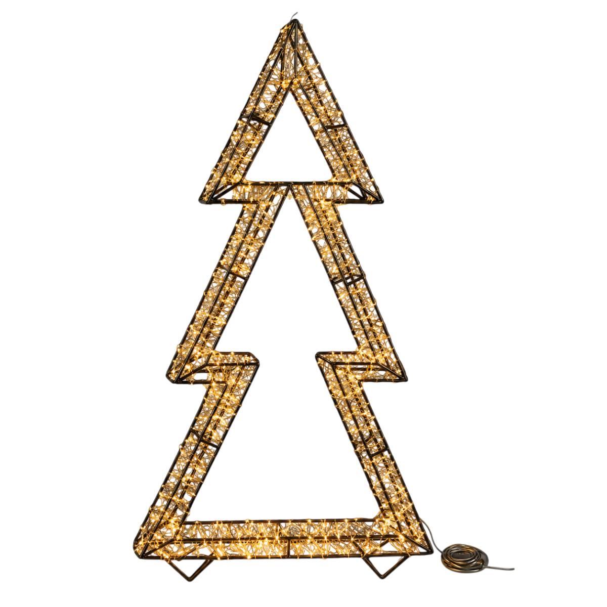 Albero di Natale metallo 2000 luci led bianco caldo 70 cm
