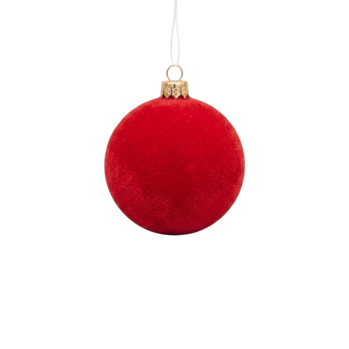 Pallina di Natale velluto rossa misure assortite Set 42 pz