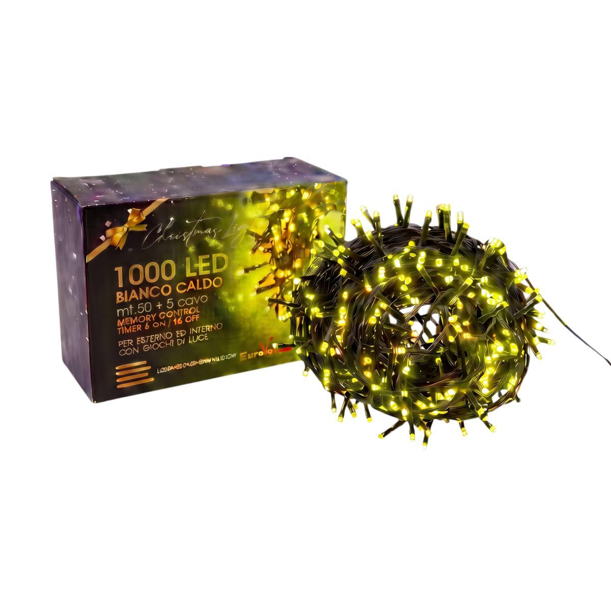 Luci di Natale esterno 1000 LED oro giochi luce