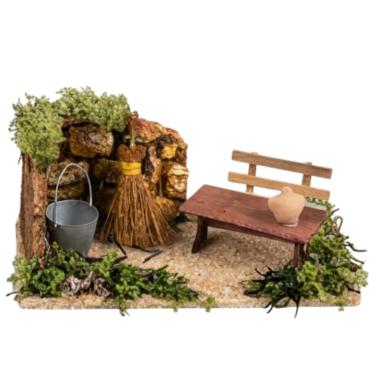 Ambientazione Euronatale con tavolo e secchio 10,5 x 20 cm