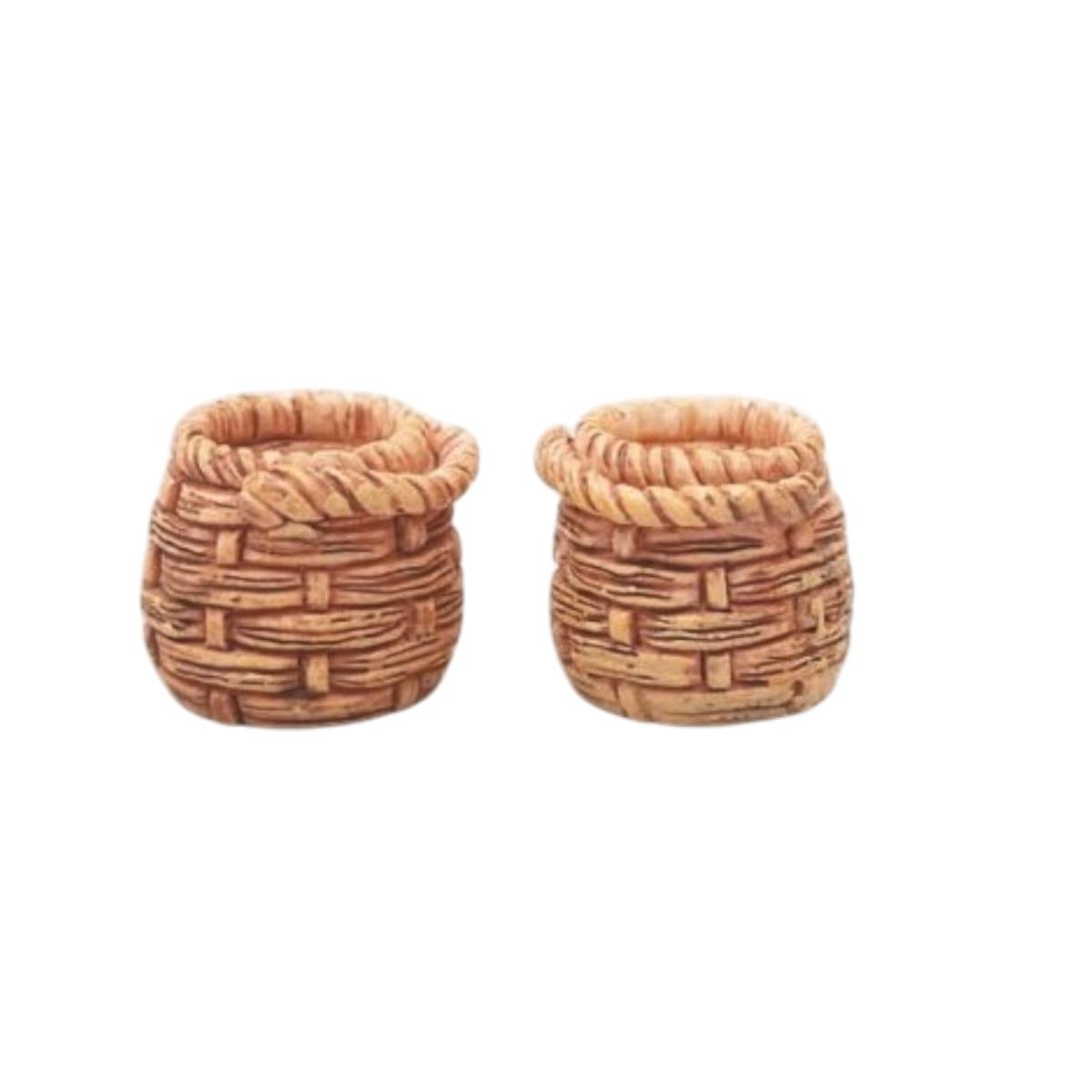Cesta alimenti per presepe tonde pvc 2,5 cm Fai da Te Set 2 pz