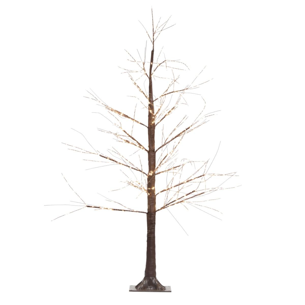 Albero di Natale LED bianco caldo marrone 120 cm