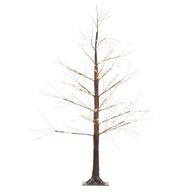 Albero di Natale LED bianco caldo marrone 90 cm