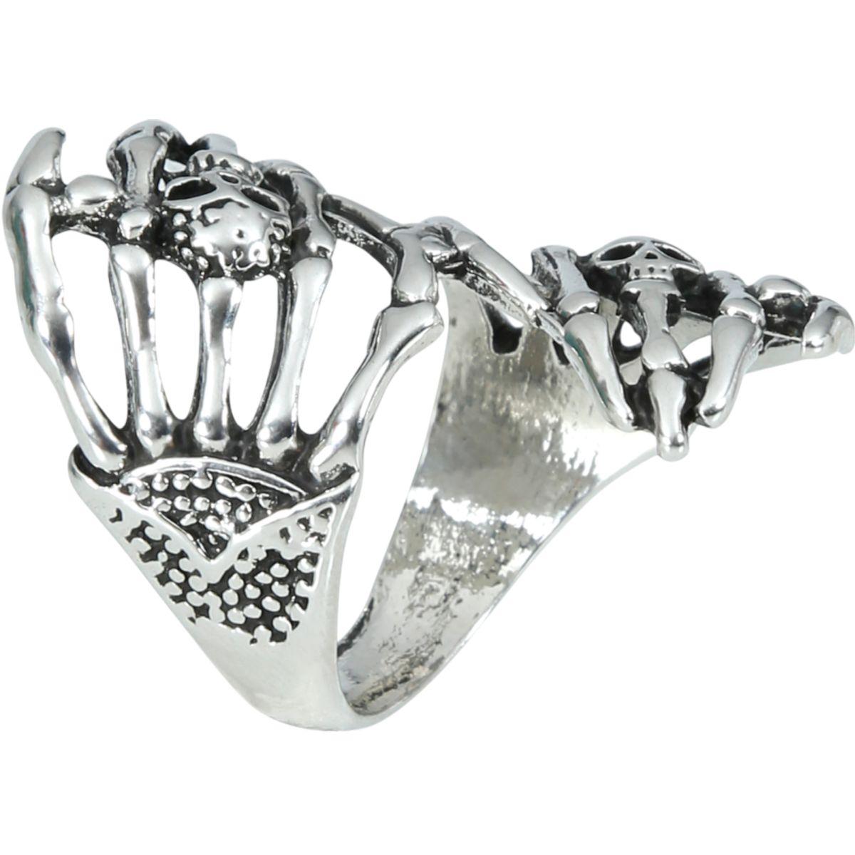 Anello scheletri metallo argento