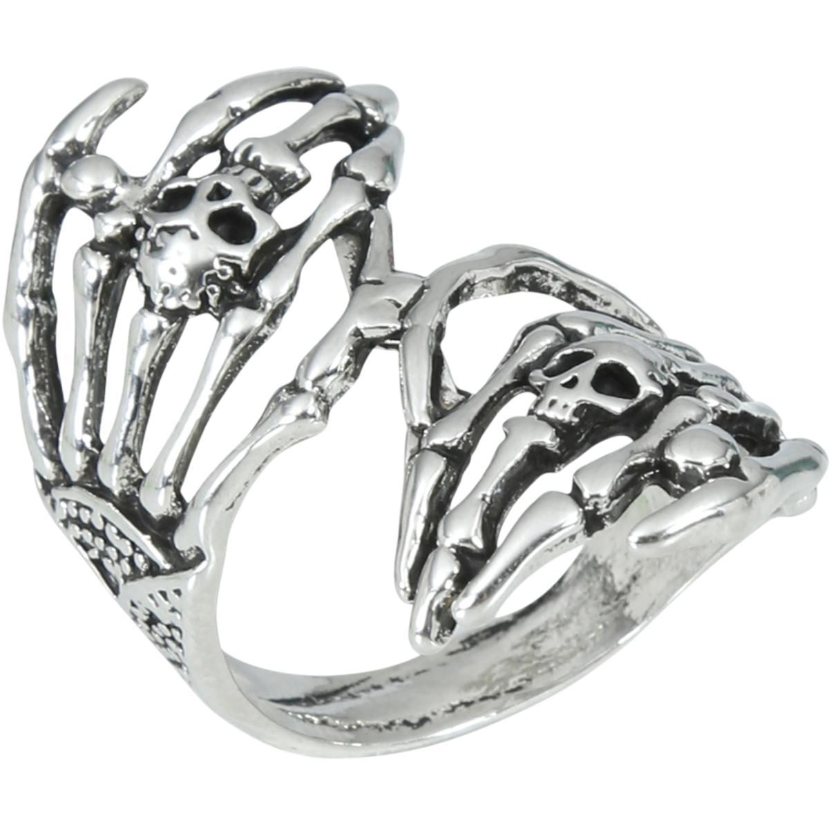 Anello scheletri metallo argento