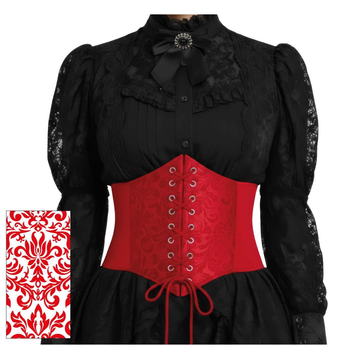 Bustino corpetto rosso damascato