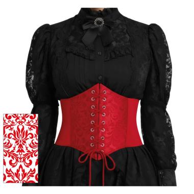 Bustino corpetto rosso damascato