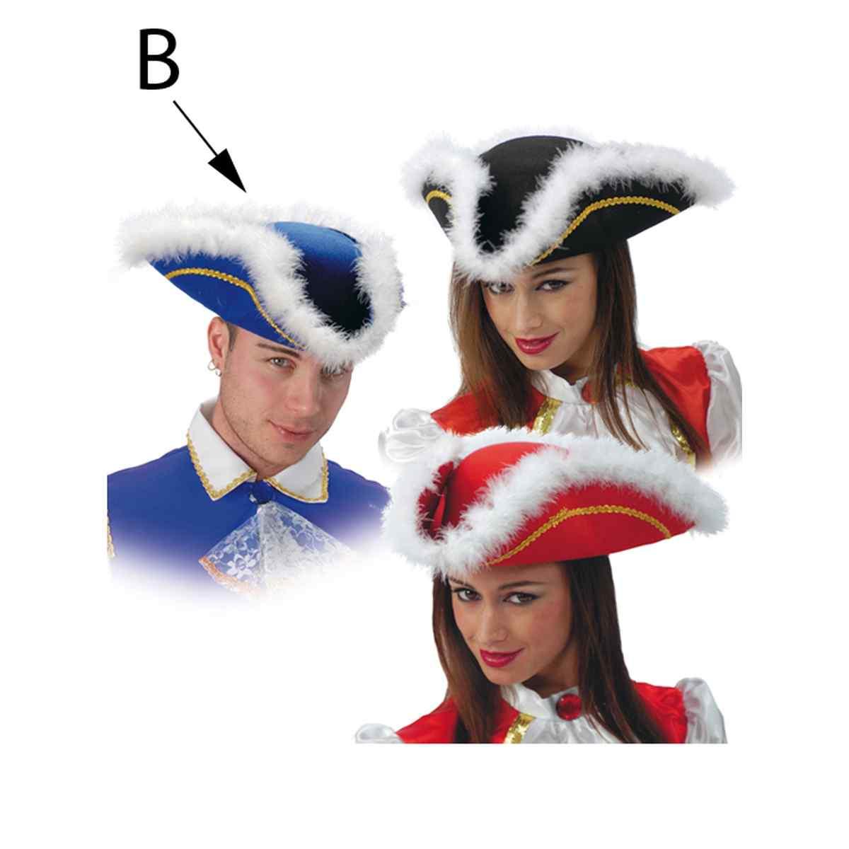 Cappello Pirata Tricorno Lusso in 3 Modelli |Carnival Toys