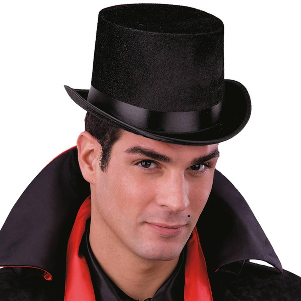 Cappello Cilindro Lusso Velluto Nero |Carnival Toys