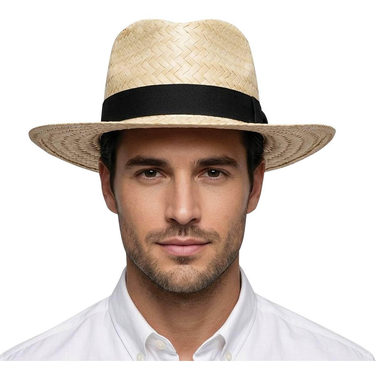 Cappello paglia con nastro nero