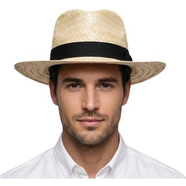 Cappello paglia con nastro nero