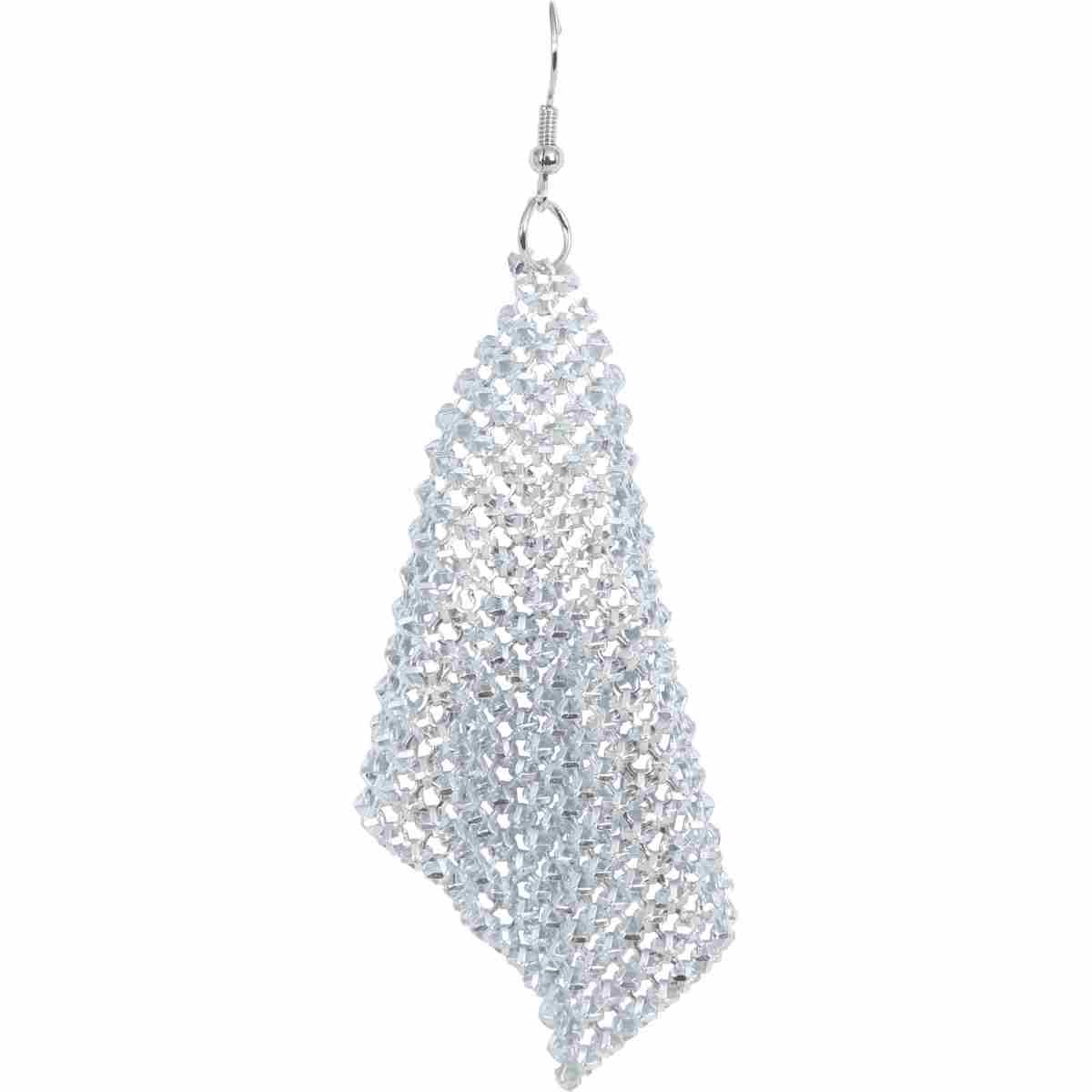 Orecchini disco argento metallico