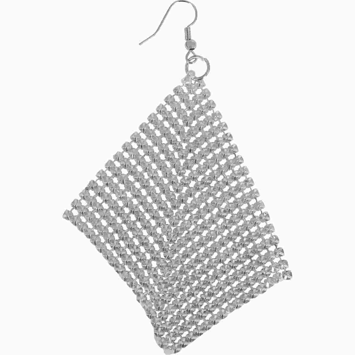 Orecchini disco argento metallico