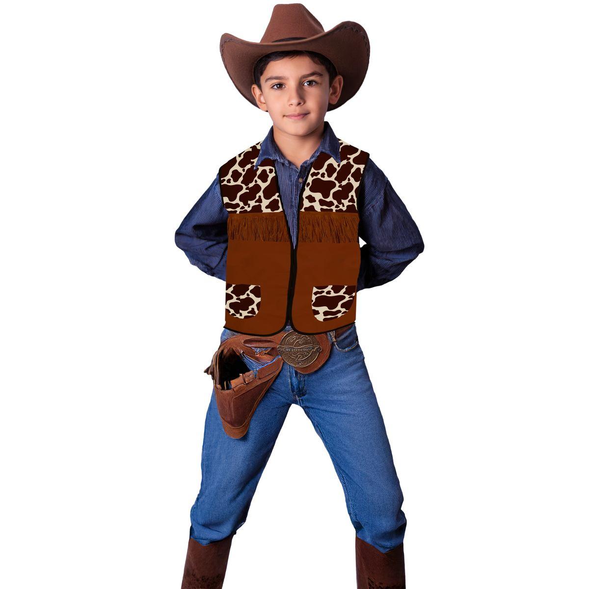 Costume gilet cowboy marrone Bambino