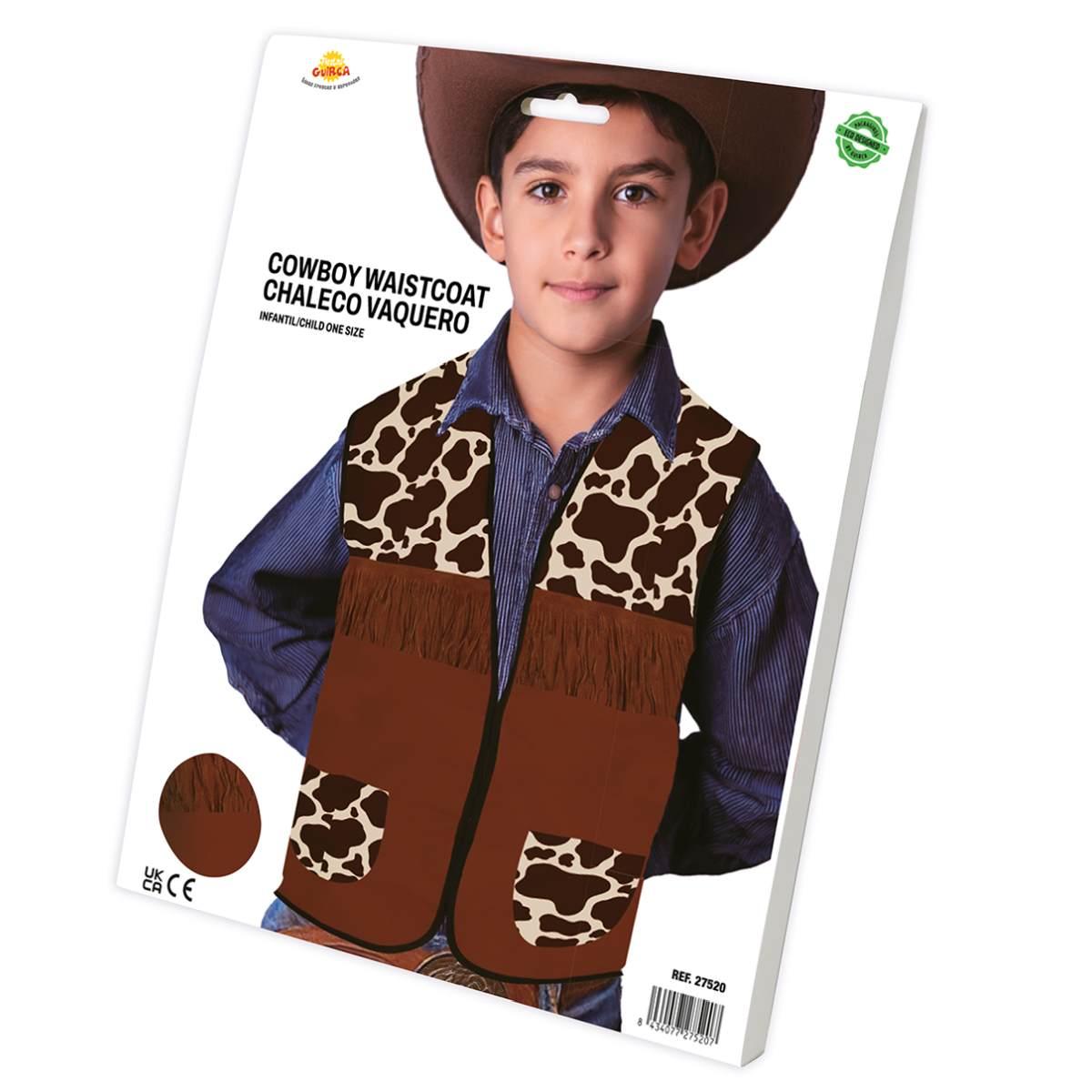Costume gilet cowboy marrone Bambino