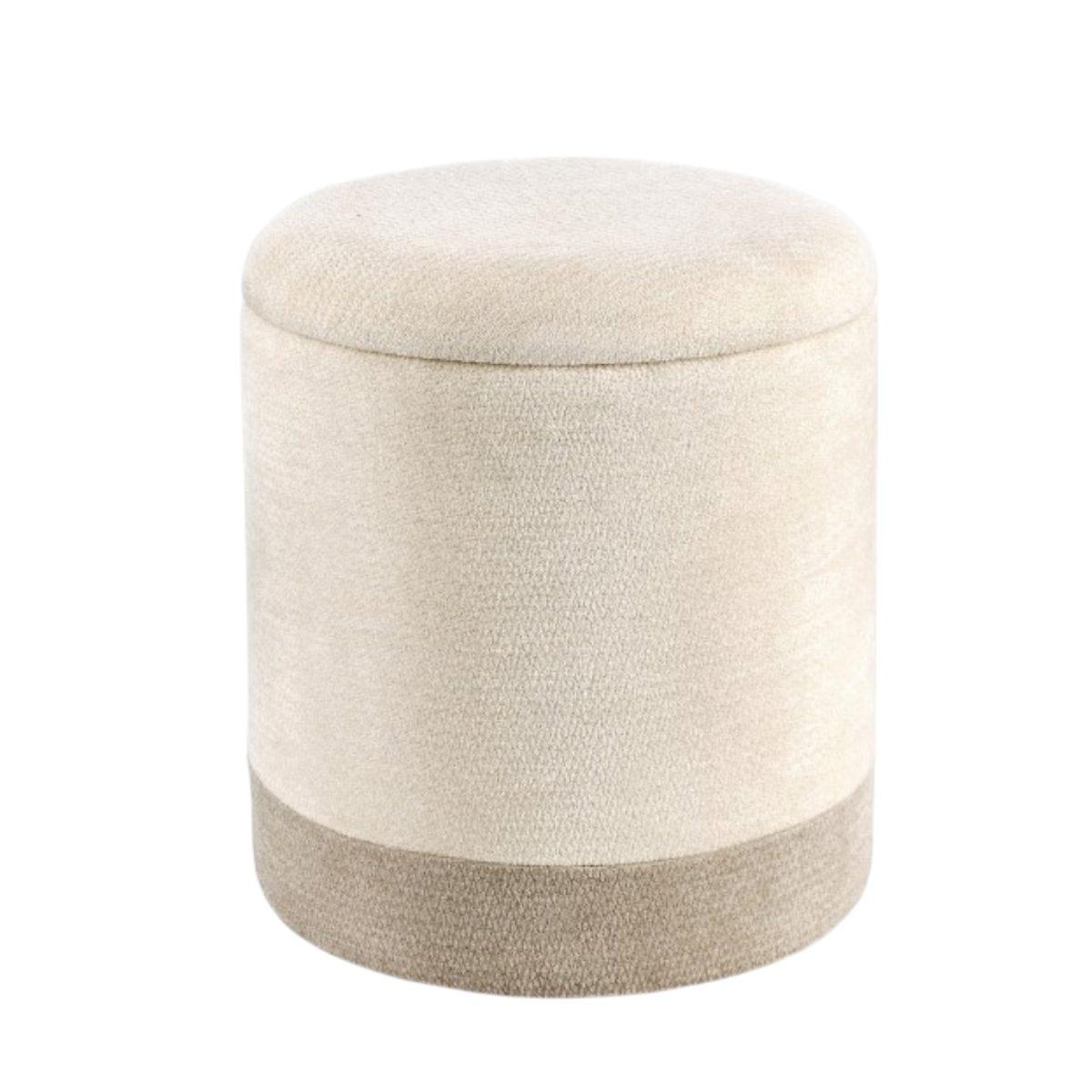 Pouf contenitore Deva bianco grigio 39 x 47