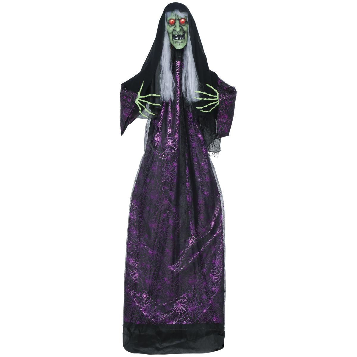 Strega viso verde luci suono movimento 185 cm