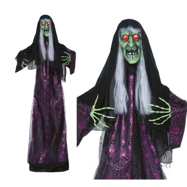 Strega viso verde luci suono movimento 185 cm