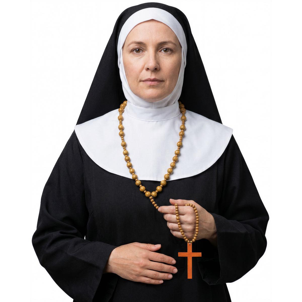Collana rosario legno croce 90 cm