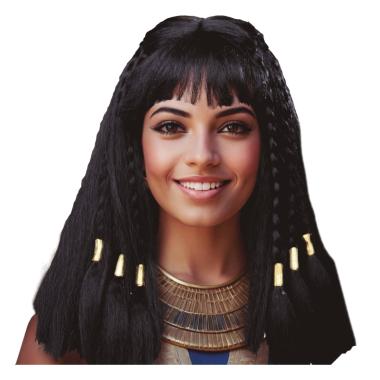 Parrucca egiziana cleopatra con frangia