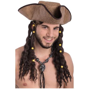 Cappello Pirata Tricorno Beige |Carnival Toys