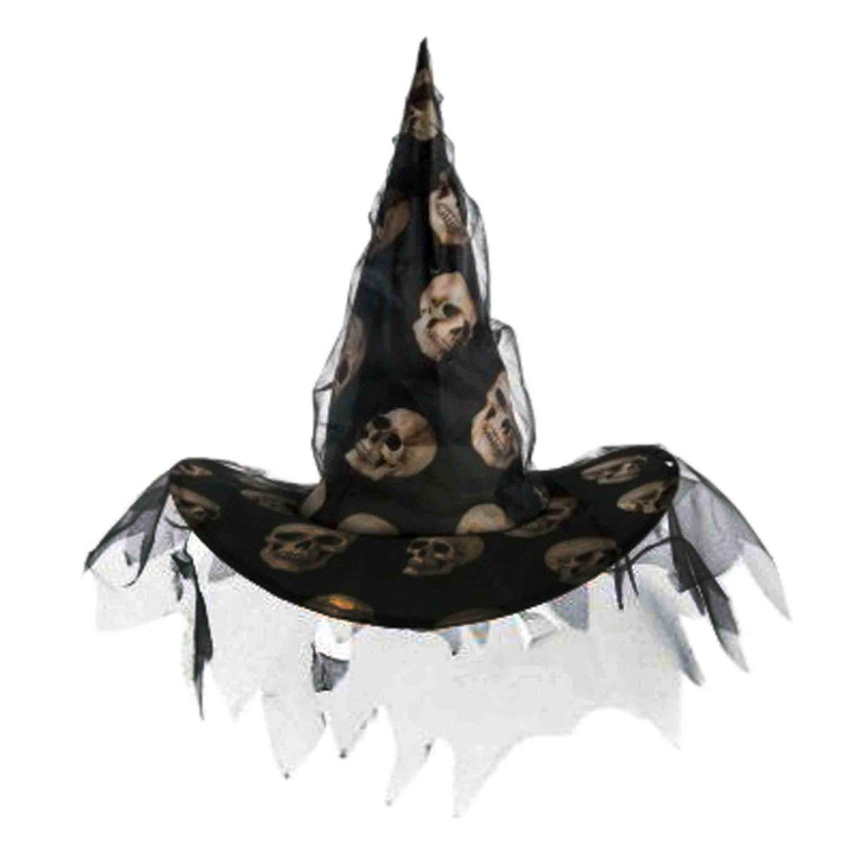 Cappello Strega Nero con Teschi |Orlob