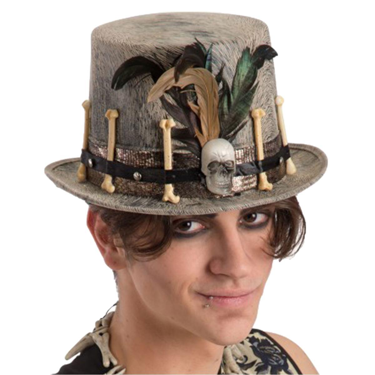 Cappello Cilindro Vellutino Chiaro Ossa Scheletro |Carnival Toys