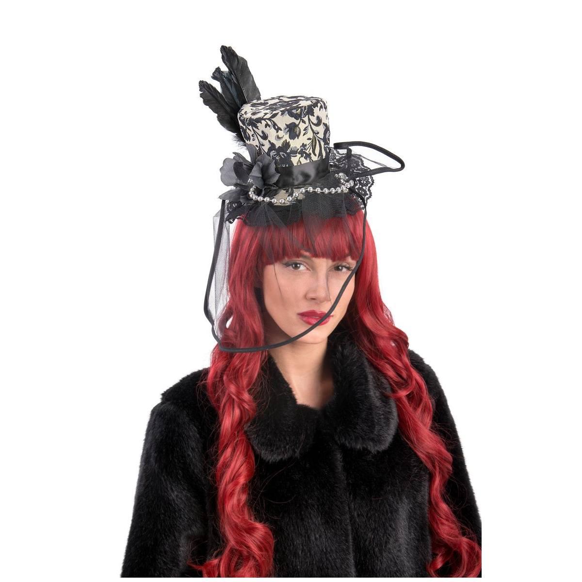 Cappello Cilindro Mini Damascato con Perle |Carnival Toys