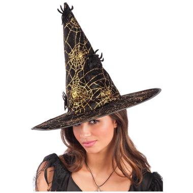 Cappello Strega Velluto Nero con Ragni |Widmann