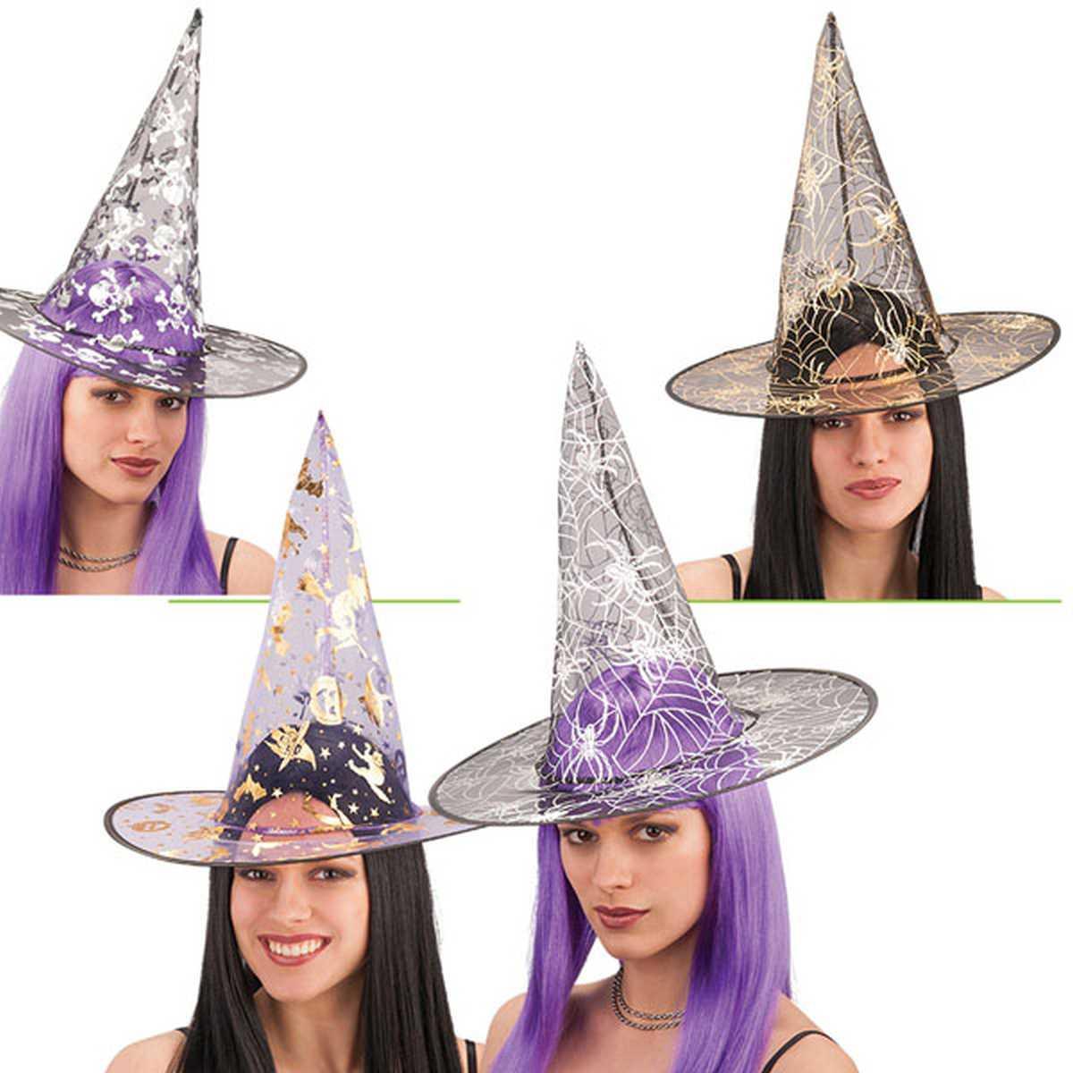 Cappello Strega Decorato 4 Modelli |Carnival Toys