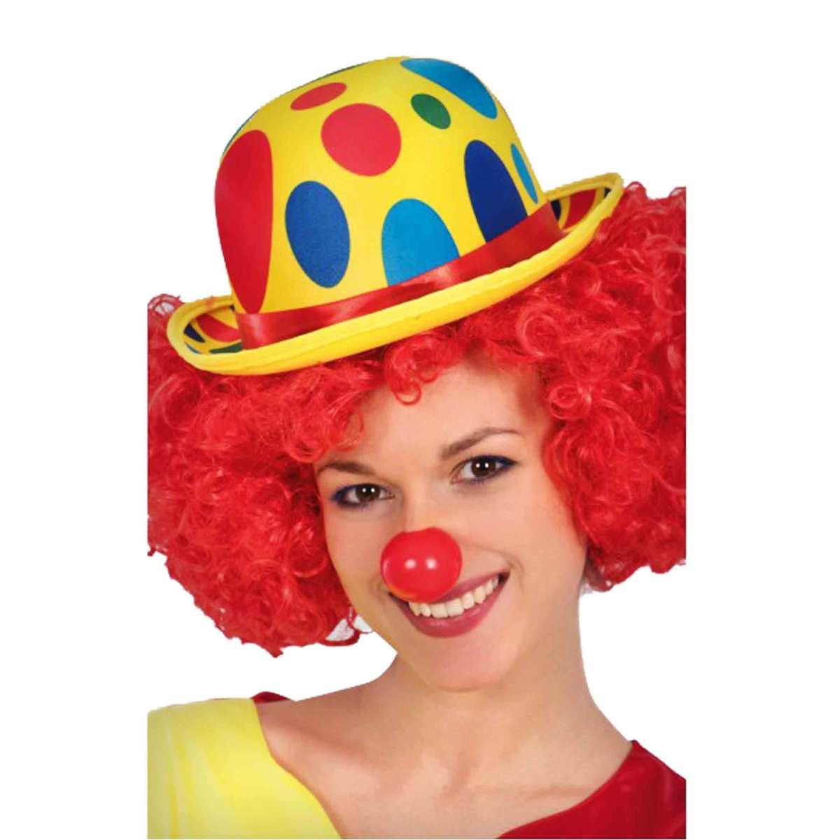 Cappello Bombetta Raso Giallo a Pois |Carnival Toys