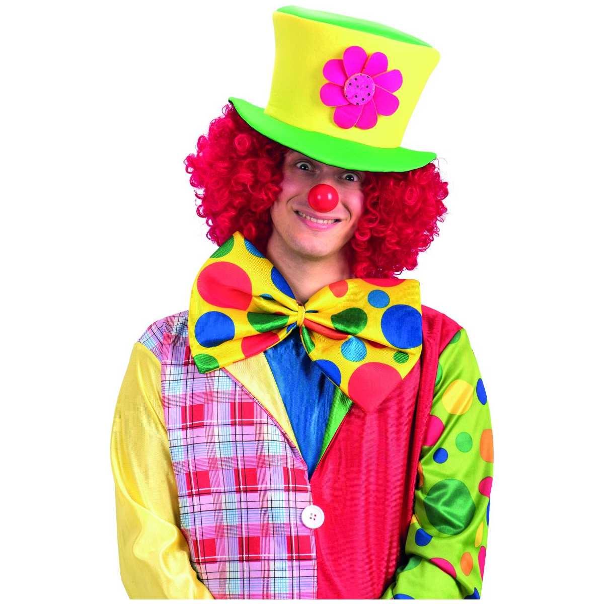 Cappello Clown Verde e Giallo con Fiore |Carnival Toys