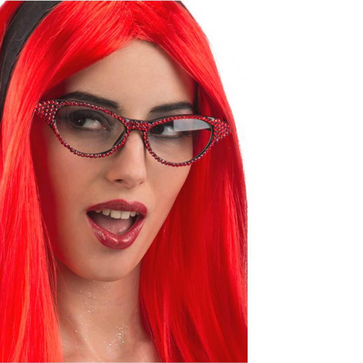 Occhiali Anni '50 con Brillantini Rossi |Carnival Toys