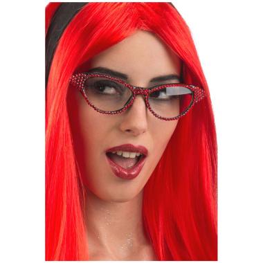 Occhiali Anni '50 con Brillantini Rossi |Carnival Toys