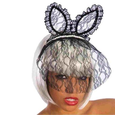 Cerchietto Coniglietta Pizzo con Veletta |Carnival Toys